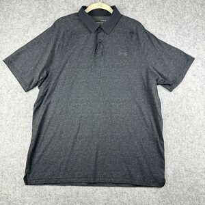 Under Armour Polo Shirt Mens Large Black The Iso Chill Stretch Golf Performance